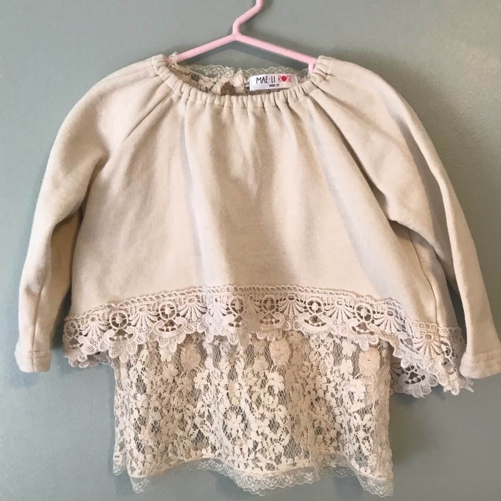Cream colored lace bohemian top